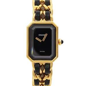 Chanel Premiere S-size H0001 Women's Watch Black Gold Quartz